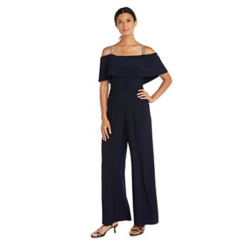 Petite R&M Richards Off-Shoulder Ruched Jumpsuit