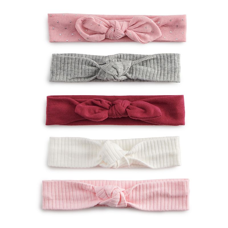 Girls Capelli 5-Pack Infant Headwraps Set, Dark Pink
