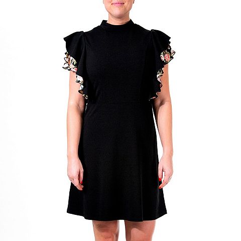 Женские платья Nina Leonard Women's Nina Leonard Crepe Flutter-Sleeve Dress