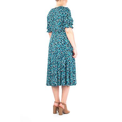 Women's Nina Leonard Sylvia Double Tiered Midi Dress