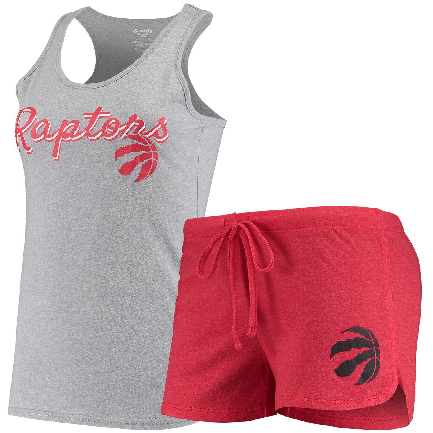 Image for Unbranded Women's Concepts Sport Heathered Gray/Heathered Red Toronto Raptors Anchor Tank Top & Shorts Sleep Set at Kohl's.