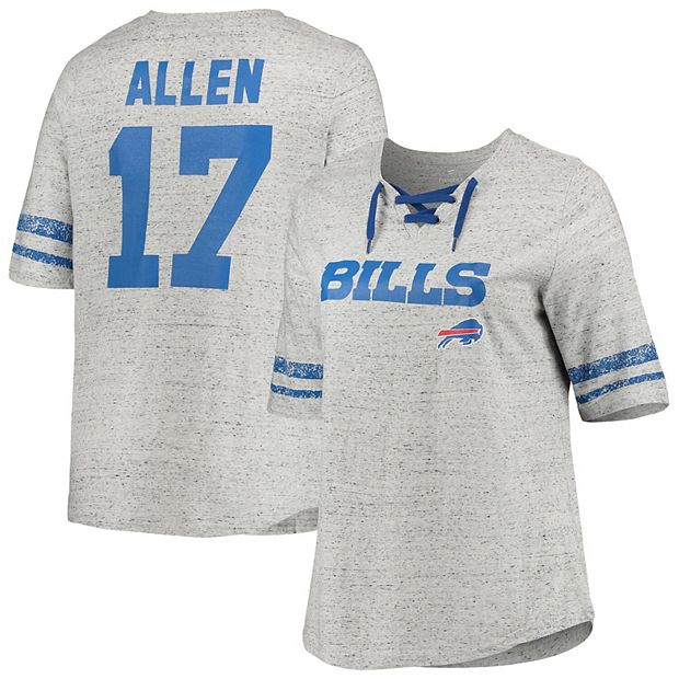 Women's Fanatics Branded Josh Allen Heathered Gray Buffalo Bills Plus Size  Player Name & Number Lace