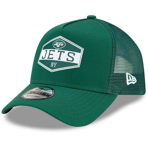 Men's New Era Black New York Jets A-Frame Trucker 9FORTY Adjustable Hat