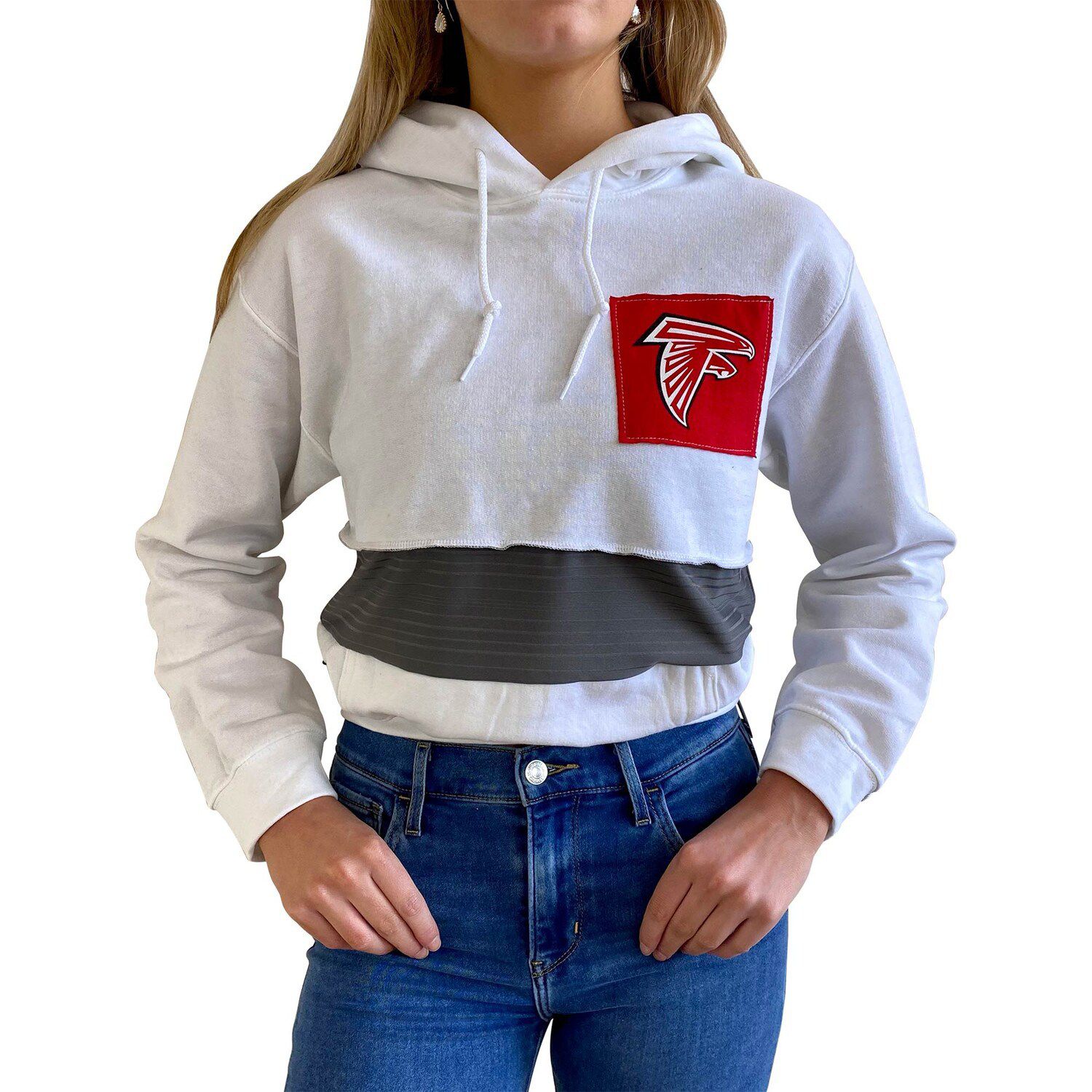 Women's '47 Oatmeal Atlanta Falcons Harper Pullover Hoodie