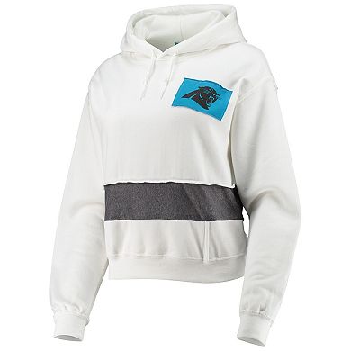 Women's Refried Apparel White Carolina Panthers Sustainable Crop Dolman Pullover Hoodie