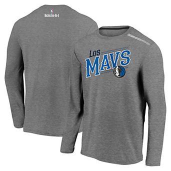 Men's Fanatics Branded Heather Charcoal Dallas Mavericks 2021 Noches Ã‰ne-BÃ©-A Authentic Shooting Long Sleeve T-Shirt