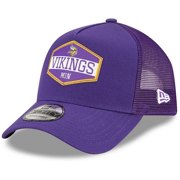 Men's New Era Purple Minnesota Vikings Hex Flow A-Frame 9FORTY Adjustable  Hat