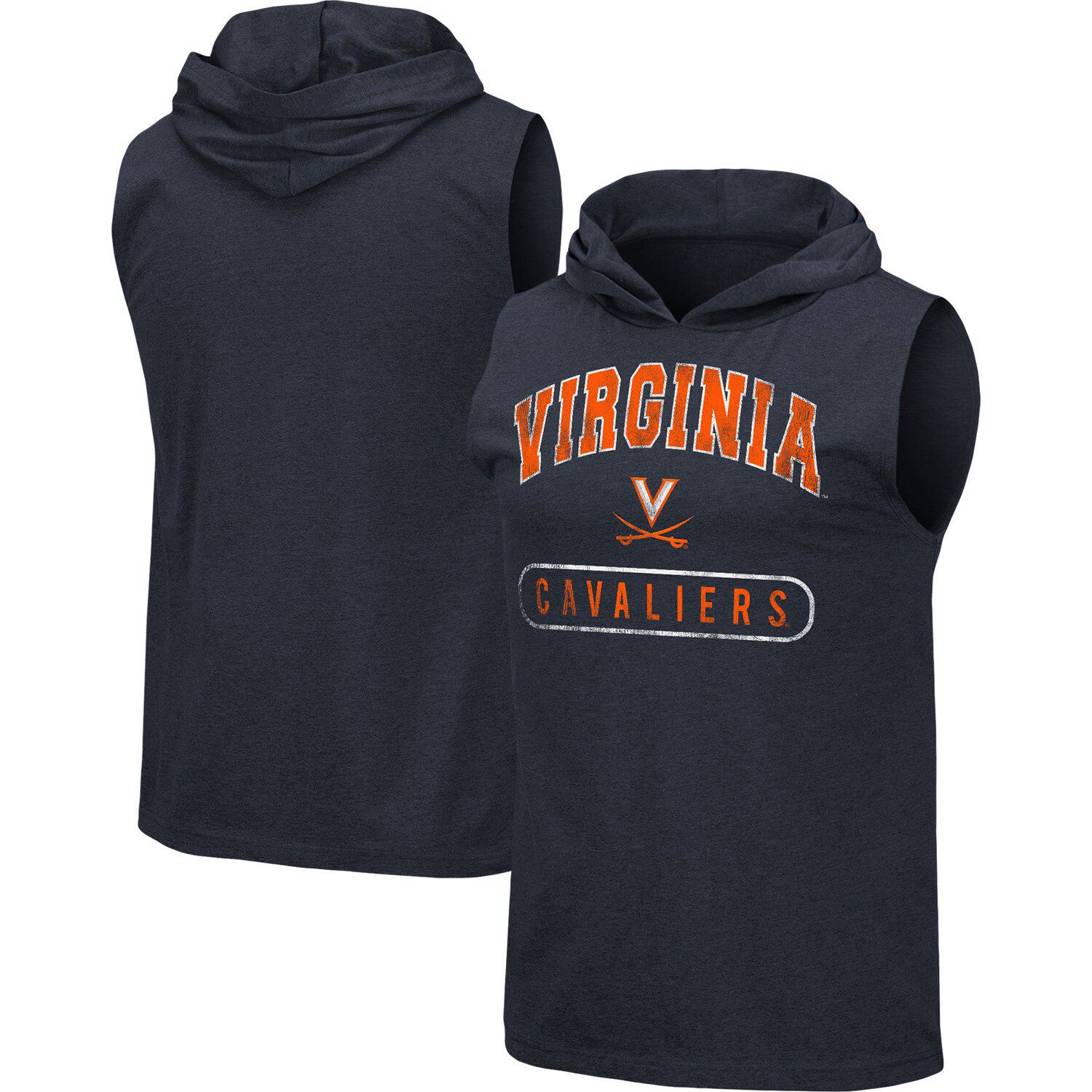 Men's Colosseum Heathered Gray Virginia Cavaliers Team Arch & Logo Tackle  Twill Pullover Sweatshirt