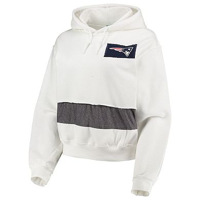 Women's Refried Apparel White New England Patriots Sustainable Crop Dolman Pullover Hoodie