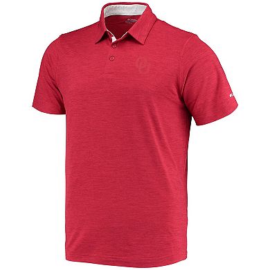 Men's Columbia Crimson Oklahoma Sooners Tech Trail Space Dye Omni-Shade Polo