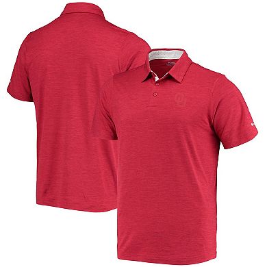 Men's Columbia Crimson Oklahoma Sooners Tech Trail Space Dye Omni-Shade Polo