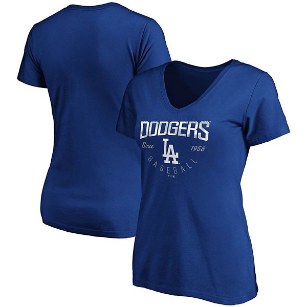Women's Los Angeles Dodgers Fanatics Branded Royal Live For It Plus Size  Long Sleeve T-Shirt