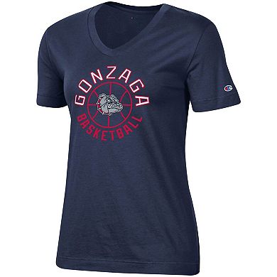 Women's Champion Navy Gonzaga Bulldogs Basketball V-Neck T-Shirt