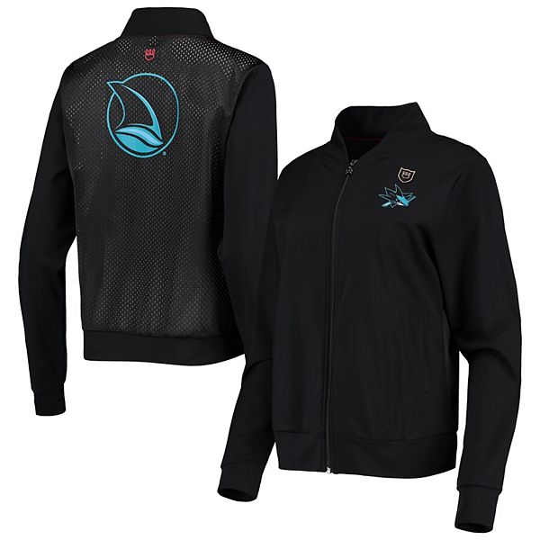 Women s Black San Jose Sharks Bomber Full Zip Jacket