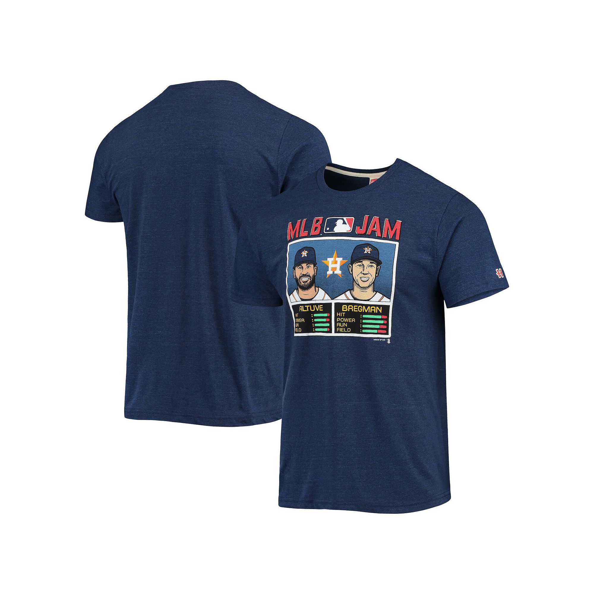 Mens Homage Jose Altuve & Alex Bregman Heathered Navy Houston Astros MLB J