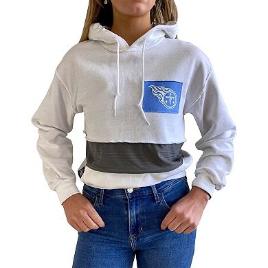 Women's Refried Apparel White Tennessee Titans Sustainable Crop Dolman Pullover Hoodie