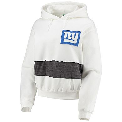 Women's Refried Apparel White New York Giants Crop Pullover Hoodie