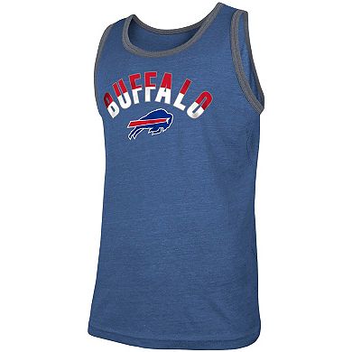 Men's New Era Heathered Royal Buffalo Bills Ringer Tri-Blend Tank Top