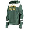 Women's New Era Heathered Green/White Oakland Athletics Colorblock Tri-Blend Pullover Hoodie