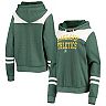 Women's New Era Heathered Green/White Oakland Athletics Colorblock Tri-Blend Pullover Hoodie
