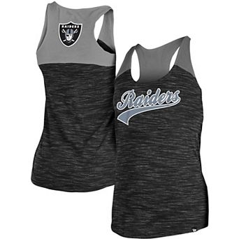 Women's New Era Silver/Black Las Vegas Raiders Space Dye Racerback Scoop Neck Tank Top