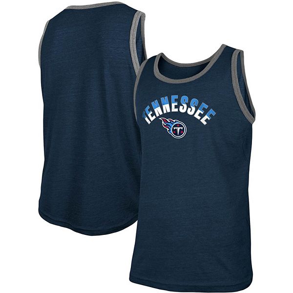 Tennessee Titans New Era Ringer Tri-Blend Tank Top - Heathered Navy