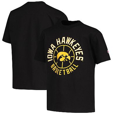 Youth Champion Black Iowa Hawkeyes Basketball T-Shirt