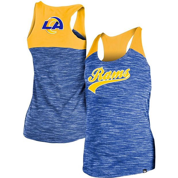 Women's New Era Gold/Royal Los Angeles Rams Space Dye Racerback Tank Top