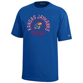 Youth Champion Royal Kansas Jayhawks Basketball T-Shirt