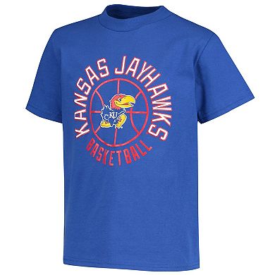 Youth Champion Royal Kansas Jayhawks Basketball T-Shirt