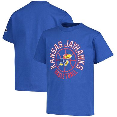 Youth Champion Royal Kansas Jayhawks Basketball T-Shirt