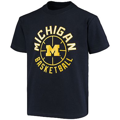 Youth Champion Navy Michigan Wolverines Basketball T-Shirt