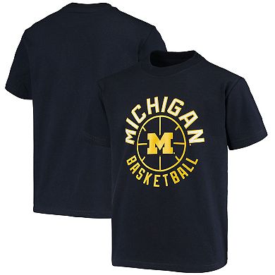 Youth Champion Navy Michigan Wolverines Basketball T-Shirt