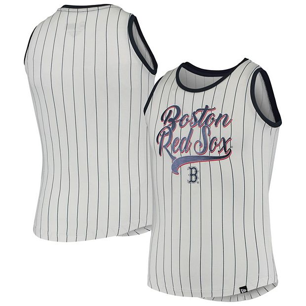 Boston Red Sox New Era Women's Pinstripe Jersey Tank Top - White/Red