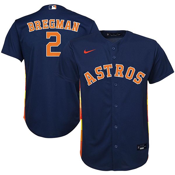 Houston Astros Nike Official Replica Home Jersey - Youth with Bregman 2  printing
