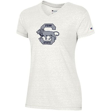Women's Champion White Penn State Nittany Lions Vault Logo V-Neck T-Shirt