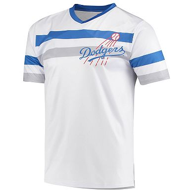 Men's Stitches White Los Angeles Dodgers Cooperstown Collection V-Neck Jersey