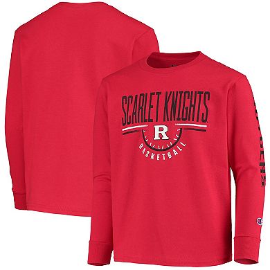 Youth Champion Scarlet Rutgers Scarlet Knights Basketball Long Sleeve T-Shirt