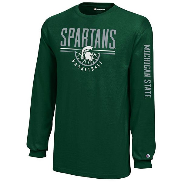 Youth Champion® Green Michigan State Spartans Basketball Long Sleeve T ...