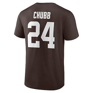 Men's Fanatics Branded Nick Chubb Brown Cleveland Browns Player Icon Name & Number T-Shirt