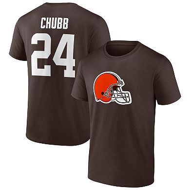 Men's Fanatics Branded Nick Chubb Brown Cleveland Browns Player Icon Name & Number T-Shirt