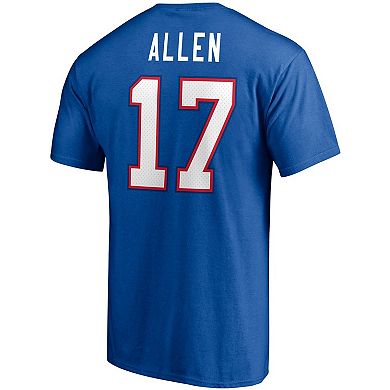 Men's Fanatics Branded Josh Allen Royal Buffalo Bills Player Icon Name & Number T-Shirt