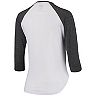 Women's Concepts Sport White/Heathered Charcoal Seattle Sounders FC Crescent Raglan 3/4-Sleeve T-Shirt
