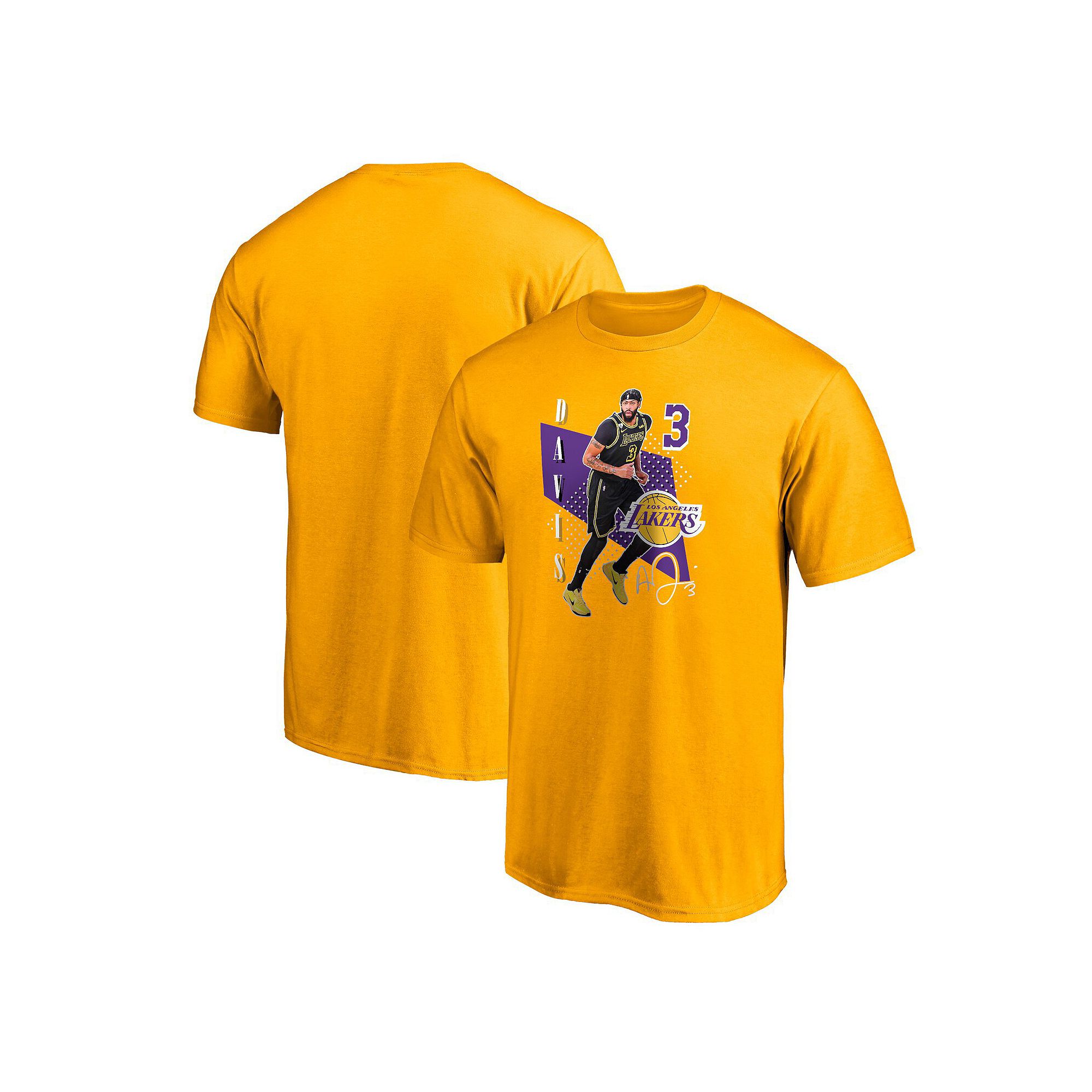 Mens Fanatics Branded Anthony Davis Gold Los Angeles Lakers Pick & Roll T-