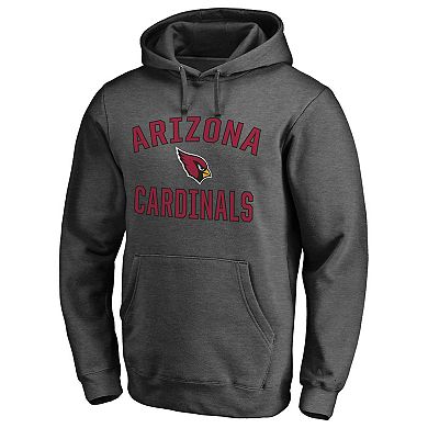 Men's Fanatics Branded Heather Charcoal Arizona Cardinals Victory Arch Team Fitted Pullover Hoodie