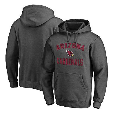 Men's Fanatics Branded Heather Charcoal Arizona Cardinals Victory Arch Team Fitted Pullover Hoodie