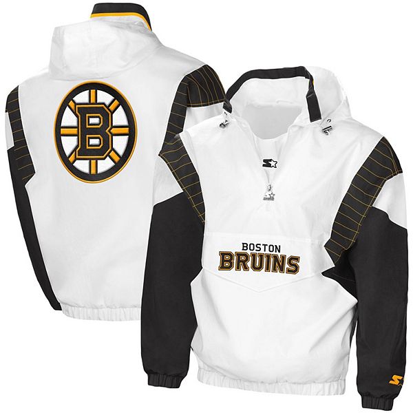 Men's Starter White Boston Bruins Puck Pullover Hoodie Size: Large