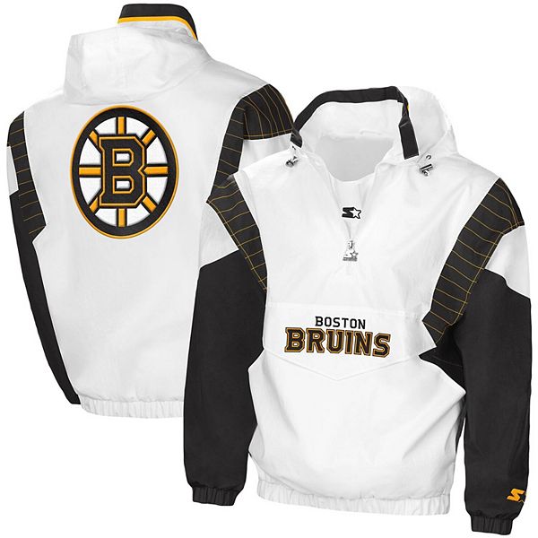 Lids Boston Bruins Starter Enforcer Half-Zip Windbreaker Hoodie