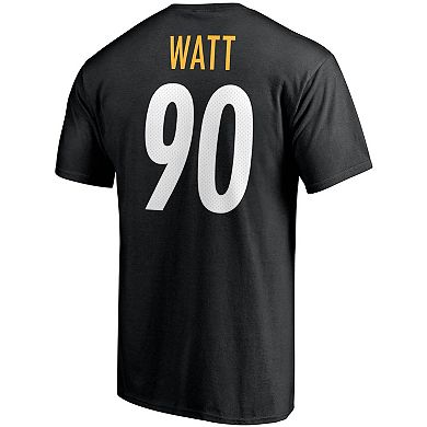 Men's Fanatics Branded T.J. Watt Black Pittsburgh Steelers Player Icon Name & Number T-Shirt