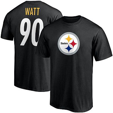 Men's Fanatics Branded T.J. Watt Black Pittsburgh Steelers Player Icon Name & Number T-Shirt